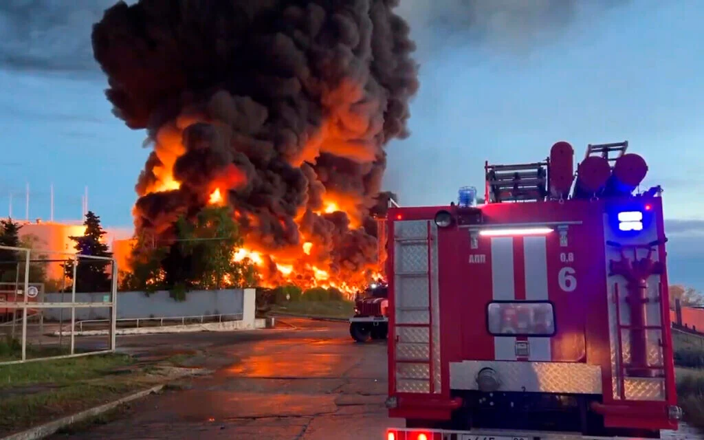Drone Strike Sparks Massive Fire in Russian-Occupied Crimea