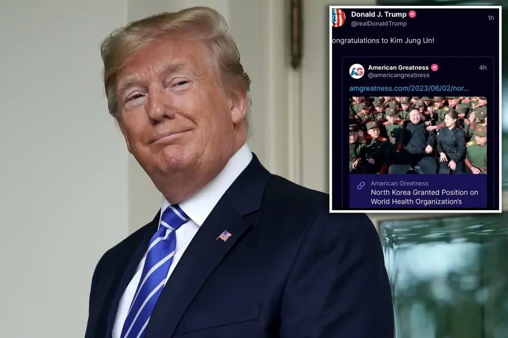Trump's Congratulatory Message to Kim Jong Un on North Korea's WHO Entry Sparks Criticism.