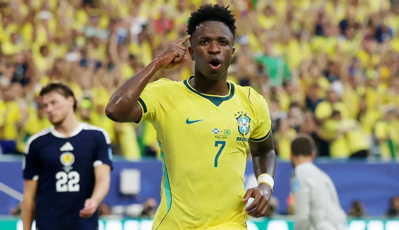 Vinicius doubles fuel Brazil to Group C top as Neymar returns in 3-0 win over Scotland