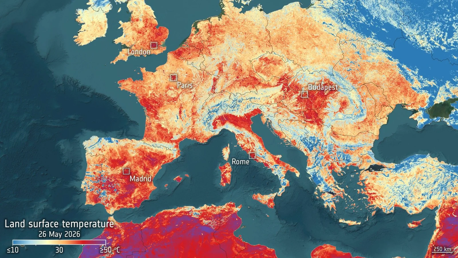 Europe’s Extreme Heat Hits New Highs, Captured by Satellite