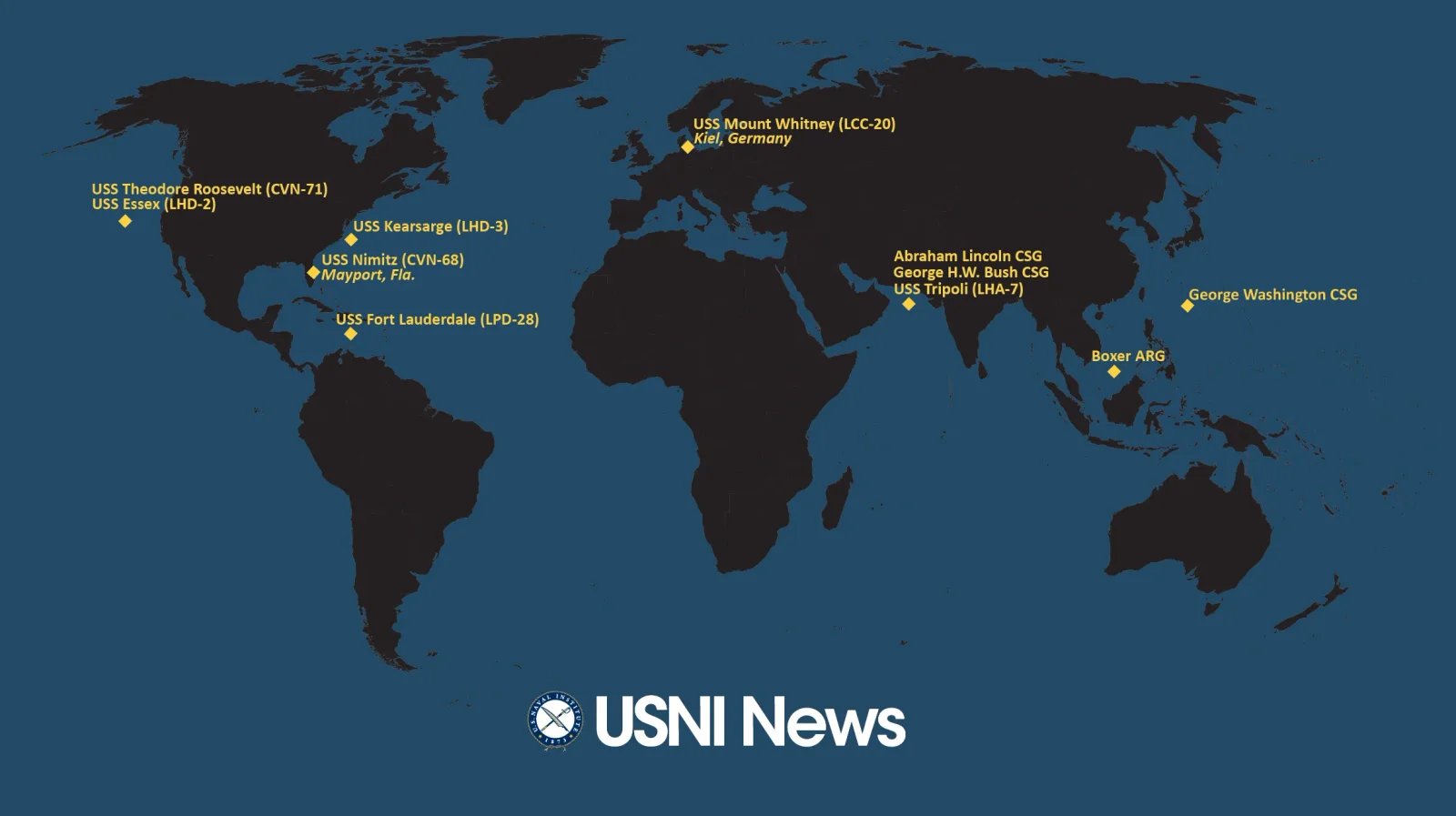 Global US Navy Carrier Strikes and ARGs Span the Seas (June 2026 Tracker)