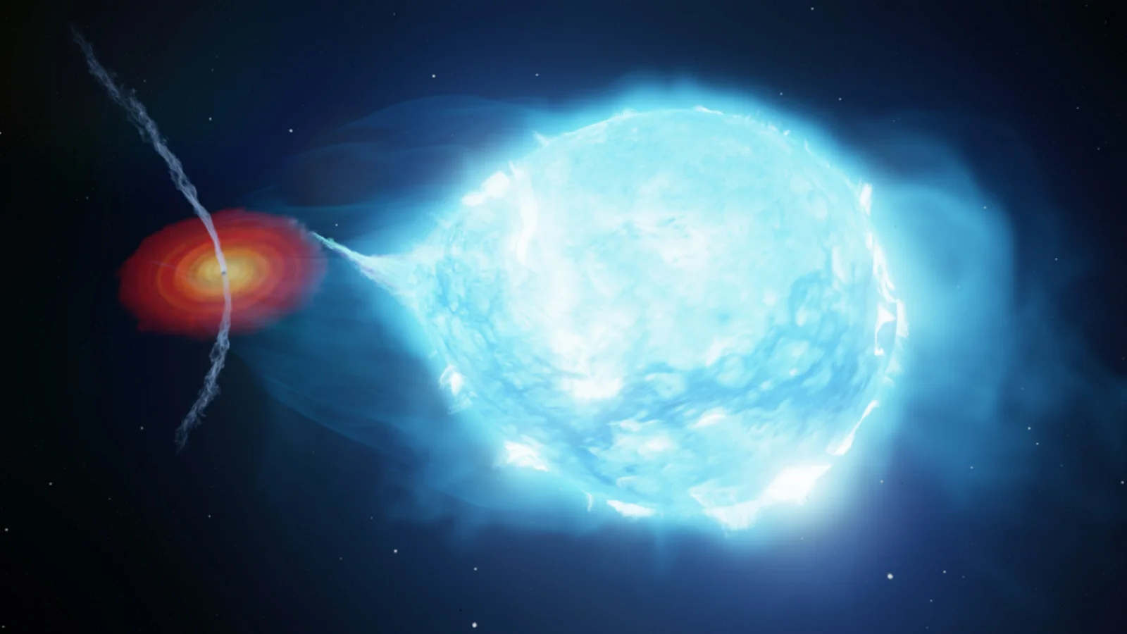 Jets from a hungry black hole blaze with the power of 10,000 suns