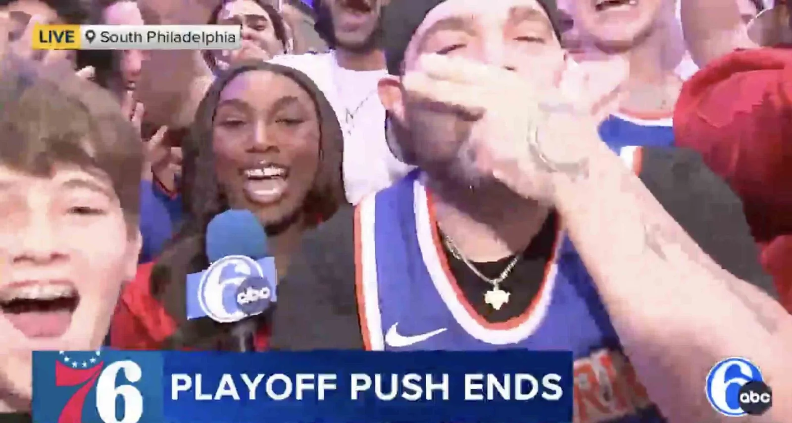 Knicks fans overwhelm Philly broadcast after series sweep