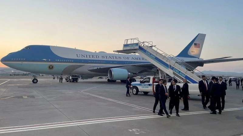 Trump exits Turkey on secret jet swap as aides join him on smaller plane