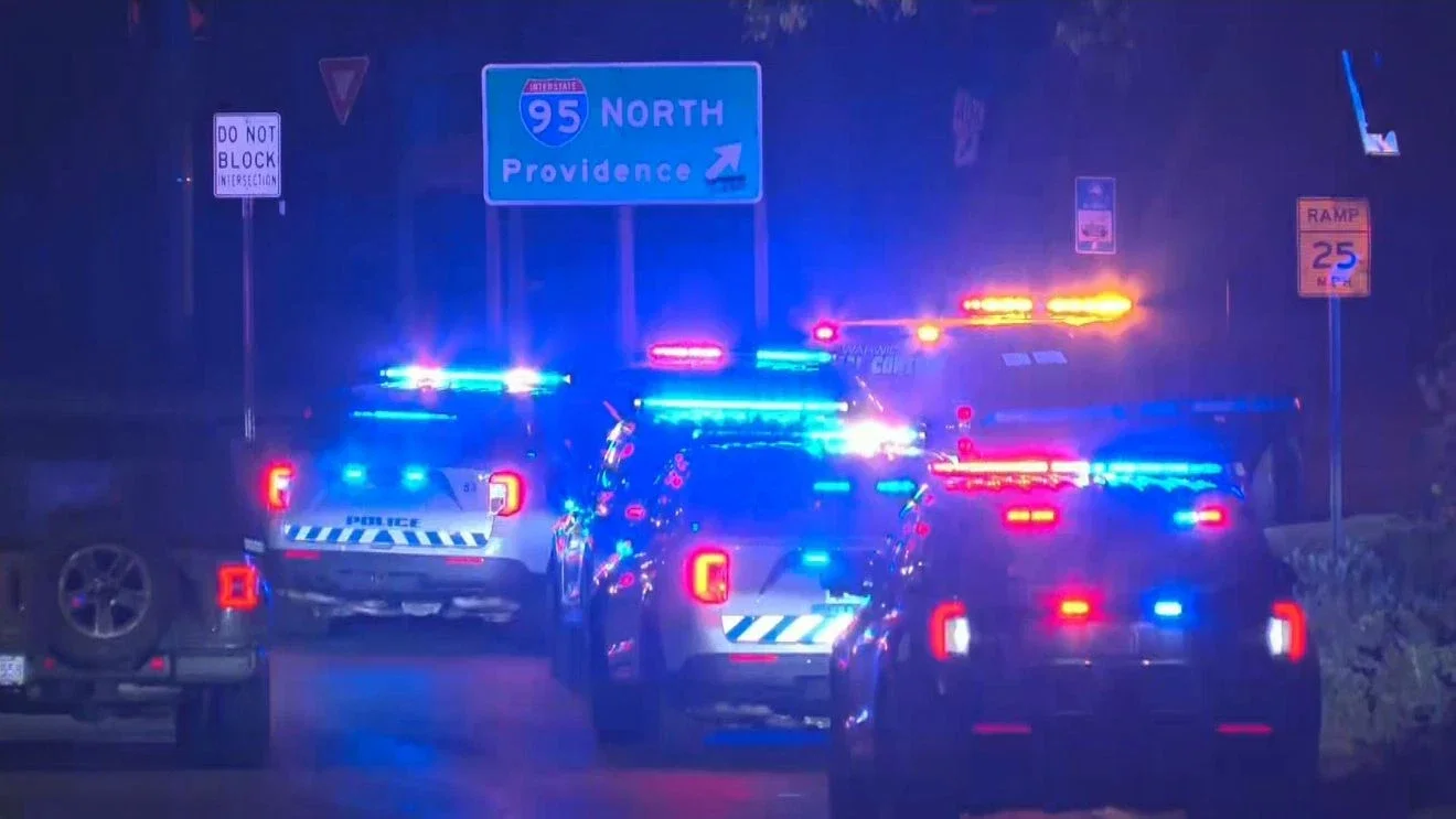 Heavy police presence blocks I-95 ramp in East Greenwich
