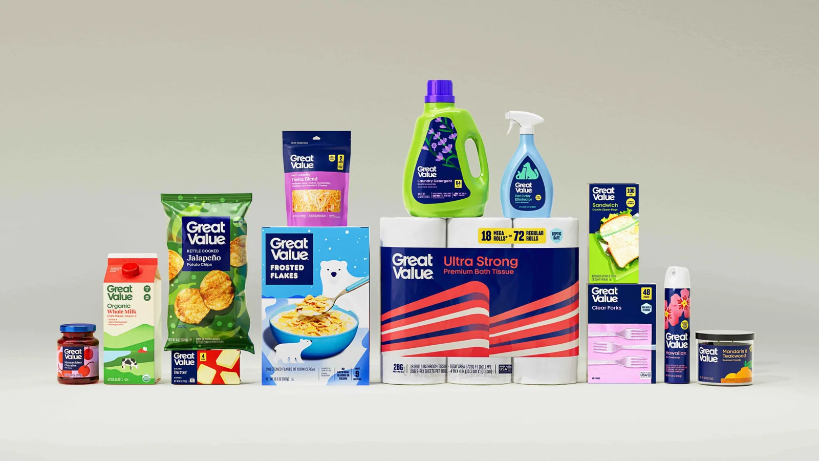 Walmart Revamps Great Value with Bright, Modern Packaging
