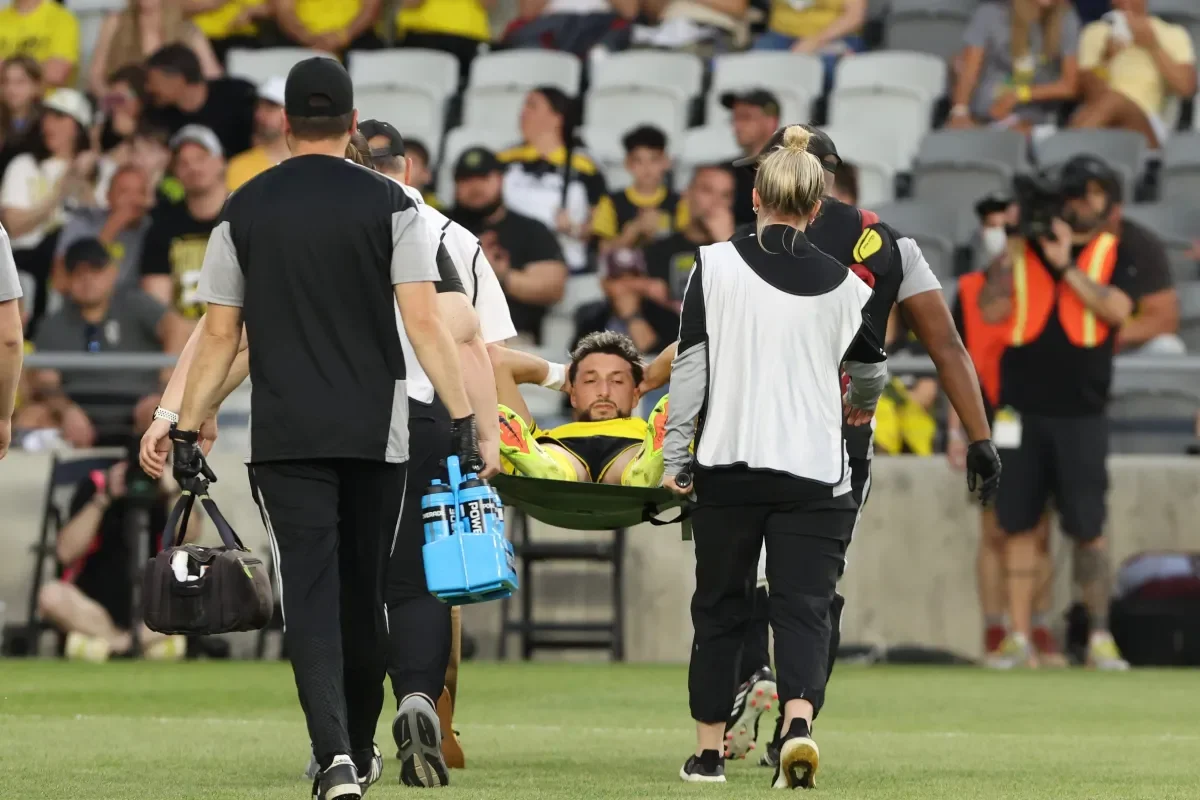 Crew's Abou Ali stretchered off with knee injury in Orlando clash