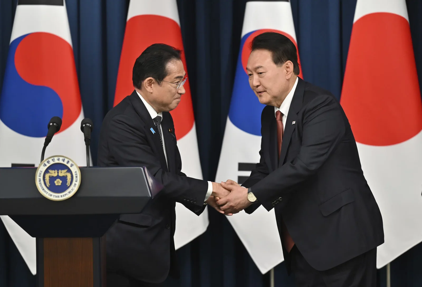 G-7 Summit: South Korea and Japan seek to improve strained relations.