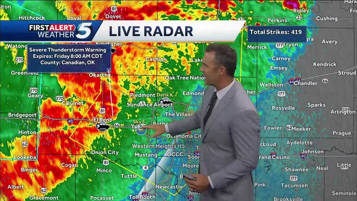 Storms Approaching Central Oklahoma and OKC Metro: Live Tracking