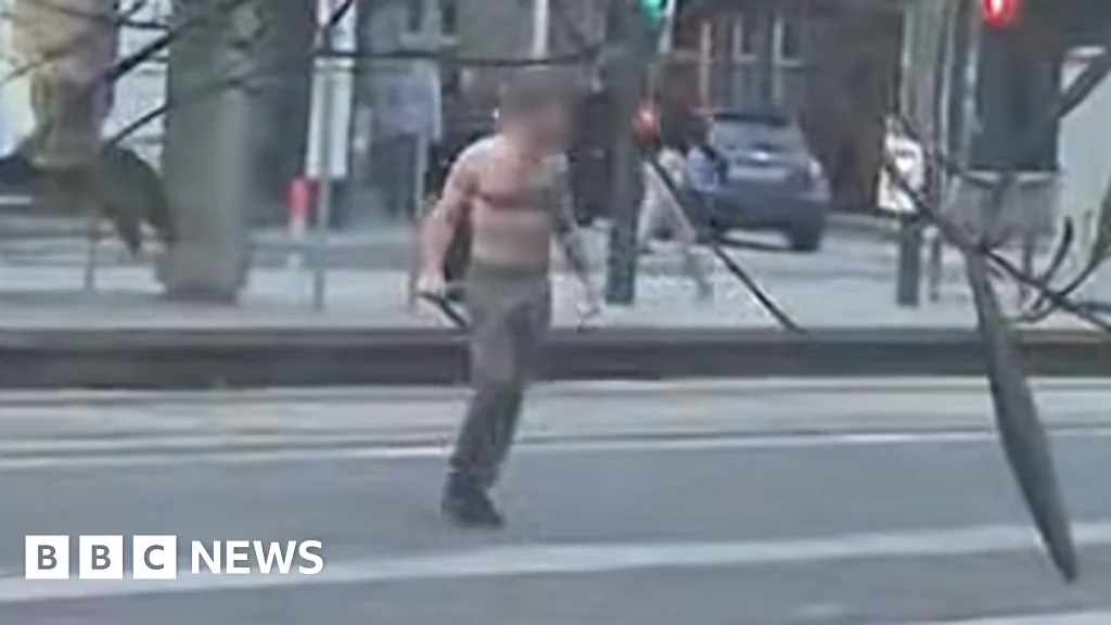 Bare-chested man with weapon roams Edinburgh as four people hospitalised
