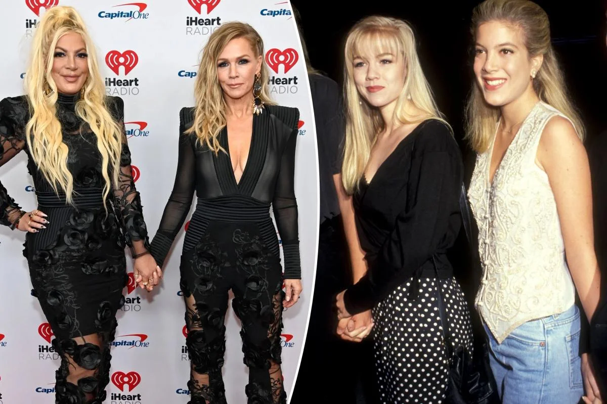 Spelling exits 9021OMG as Garth keeps BH90210 rewatch, sparking friendship chatter