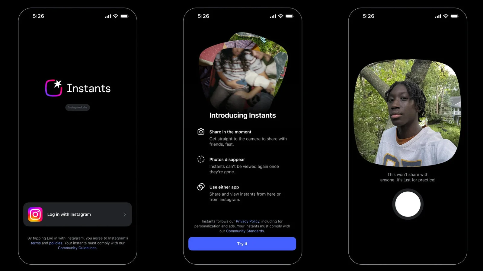 Instagram rolls out Instants, a disappearing-photo experience across main and standalone apps