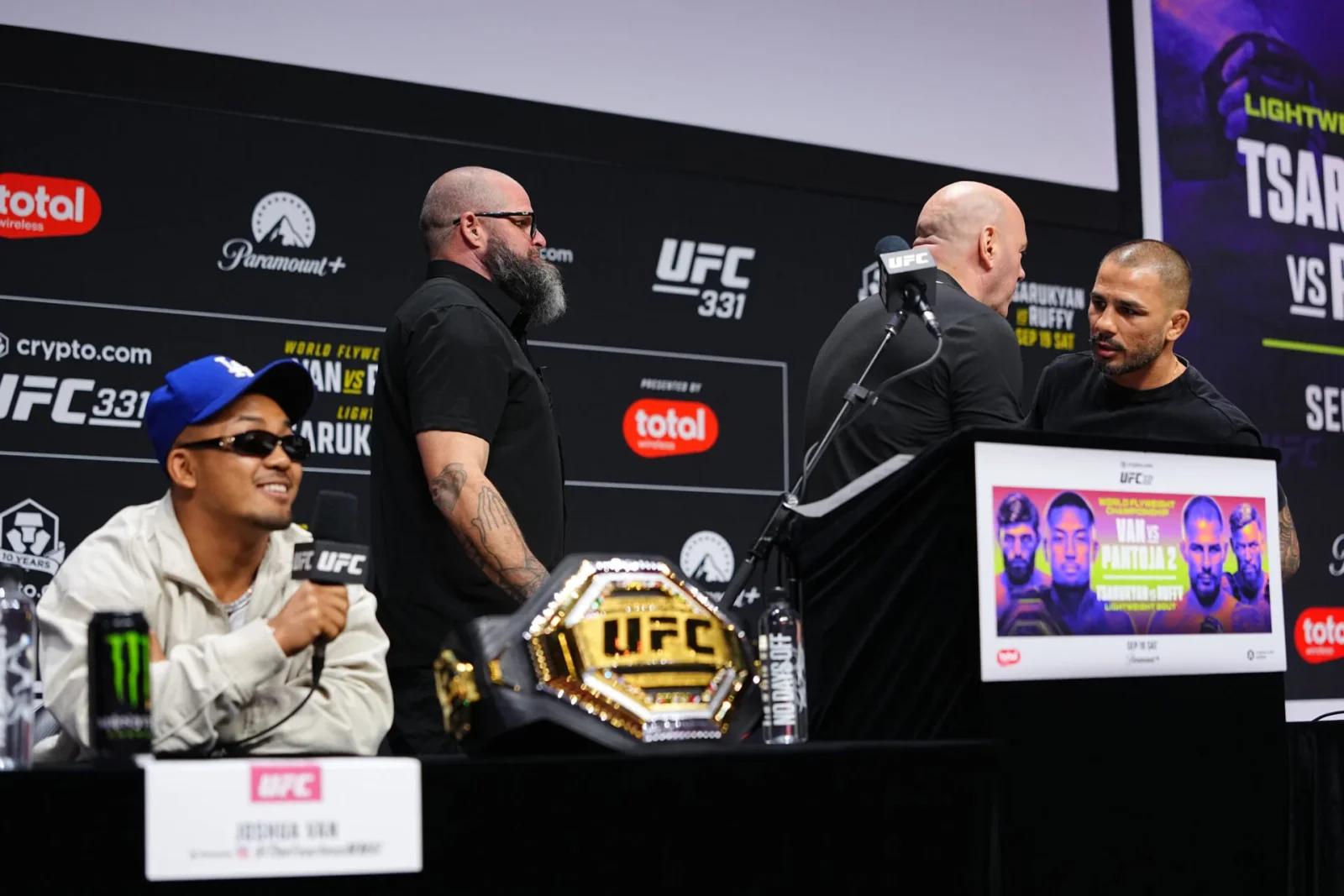 White Breaks Up Tense Face-Off Between Van and Pantoja at UFC 331 Press Conference