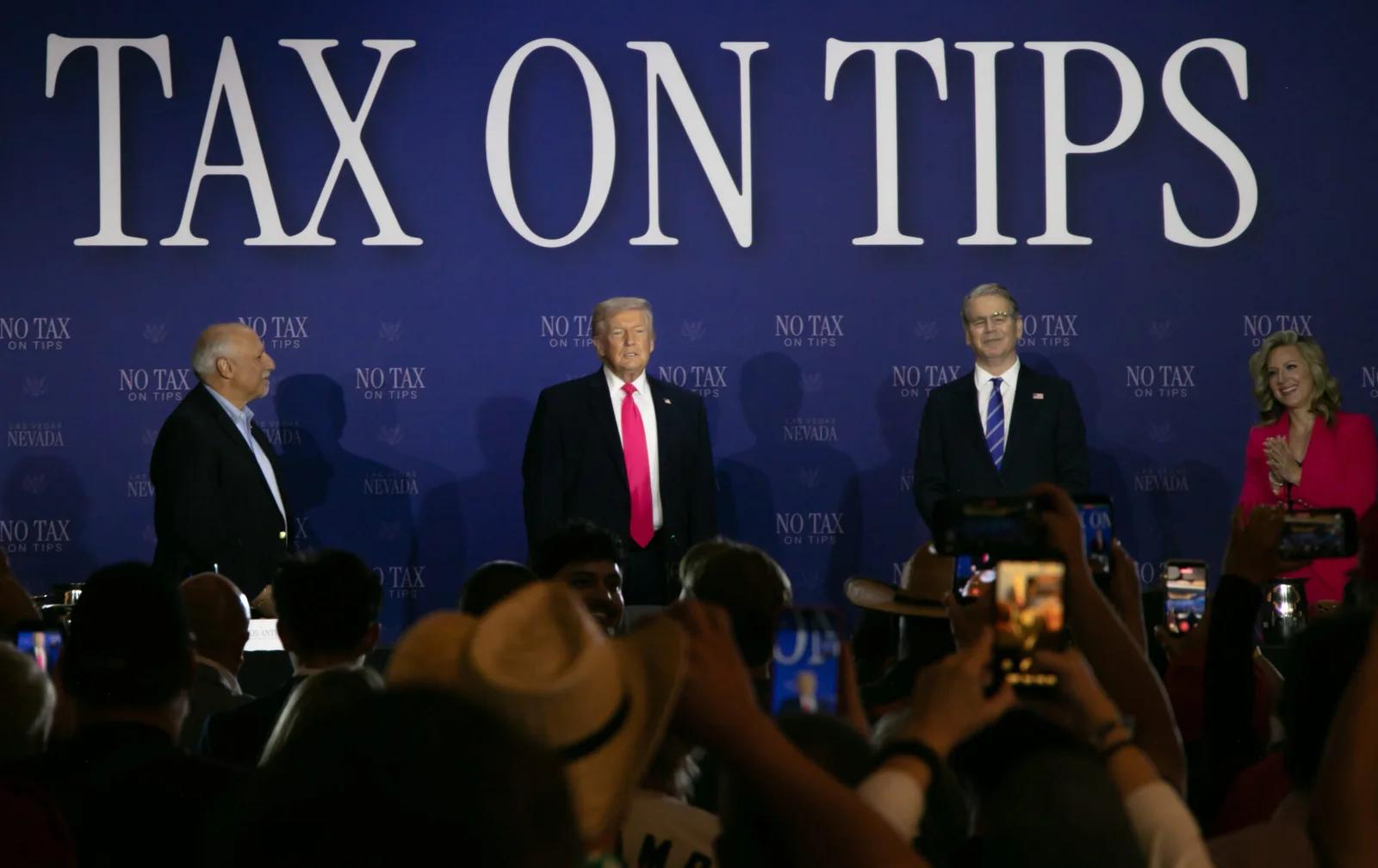 Lombardo Skips Public Show as Trump Promotes No-Tip Tax in Las Vegas