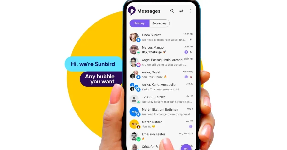 Sunbird restarts Android iMessage bridge with security fixes and new AI tools