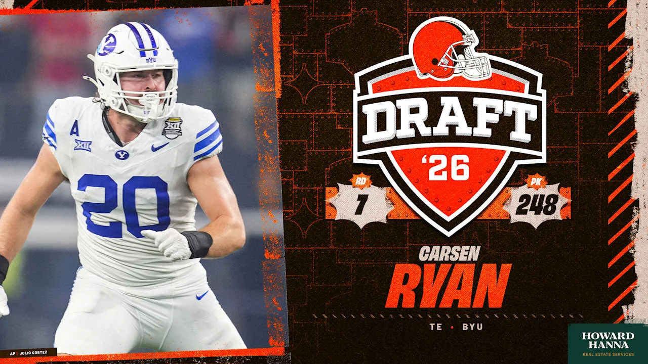 Browns bolster TE corps with Carsen Ryan at No. 248
