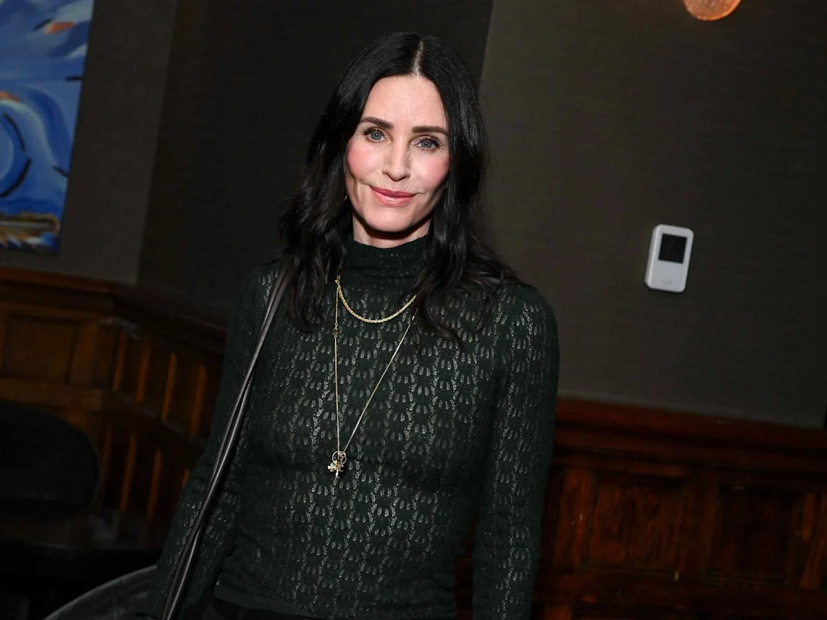 Courteney Cox Flirts with Sheer Green Knit on TIFF Red Carpet