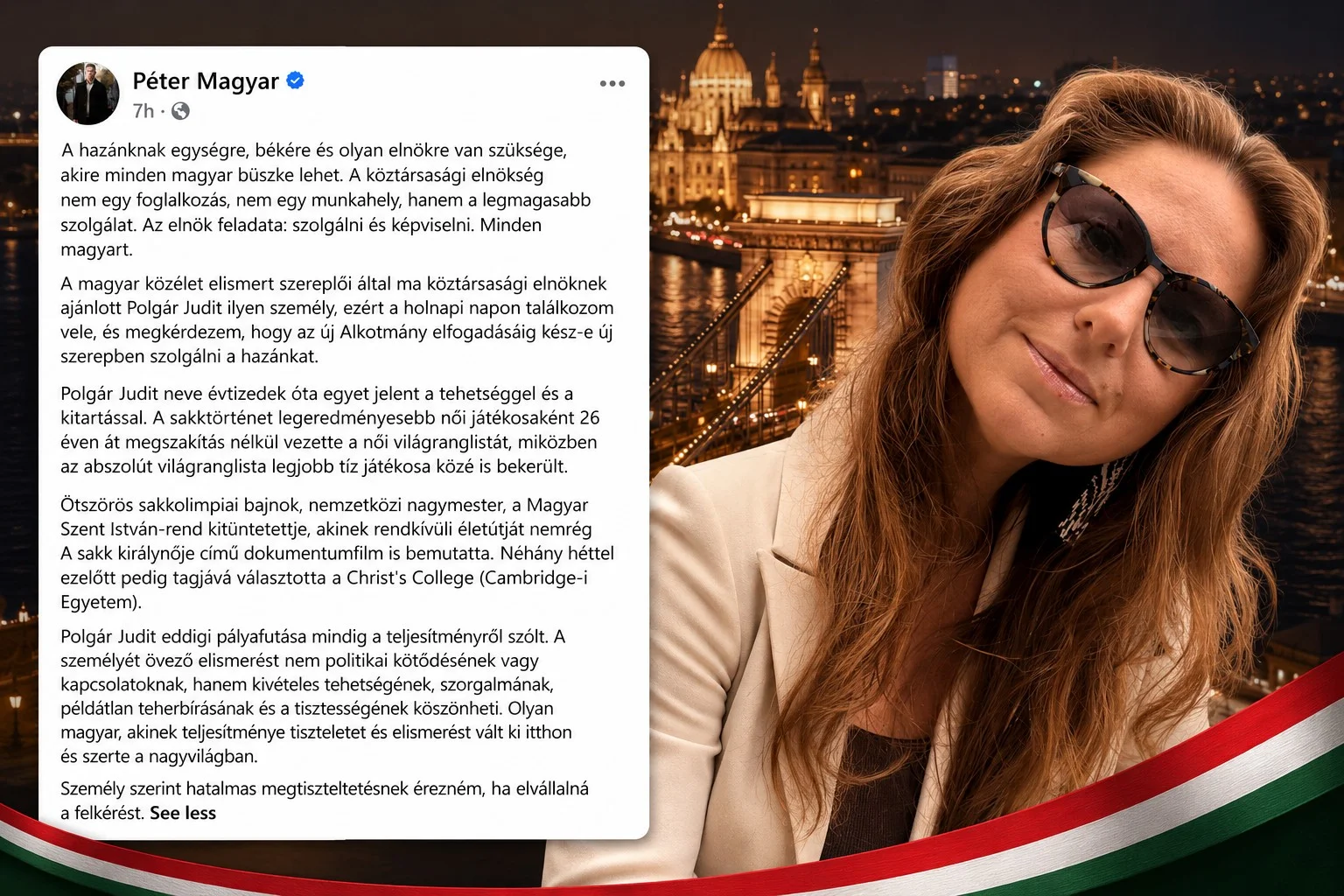 Hungary’s PM nominates Judit Polgár for interim presidency