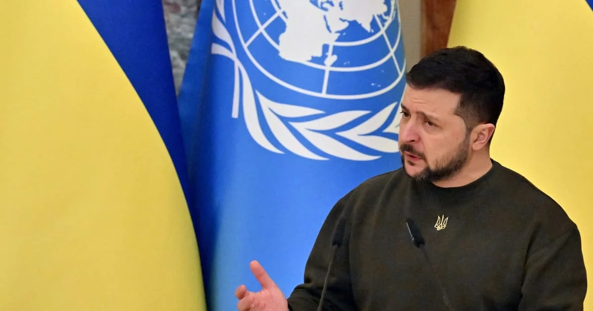 Zelenskyy condemns Russia's UN Security Council presidency during Ukraine war.
