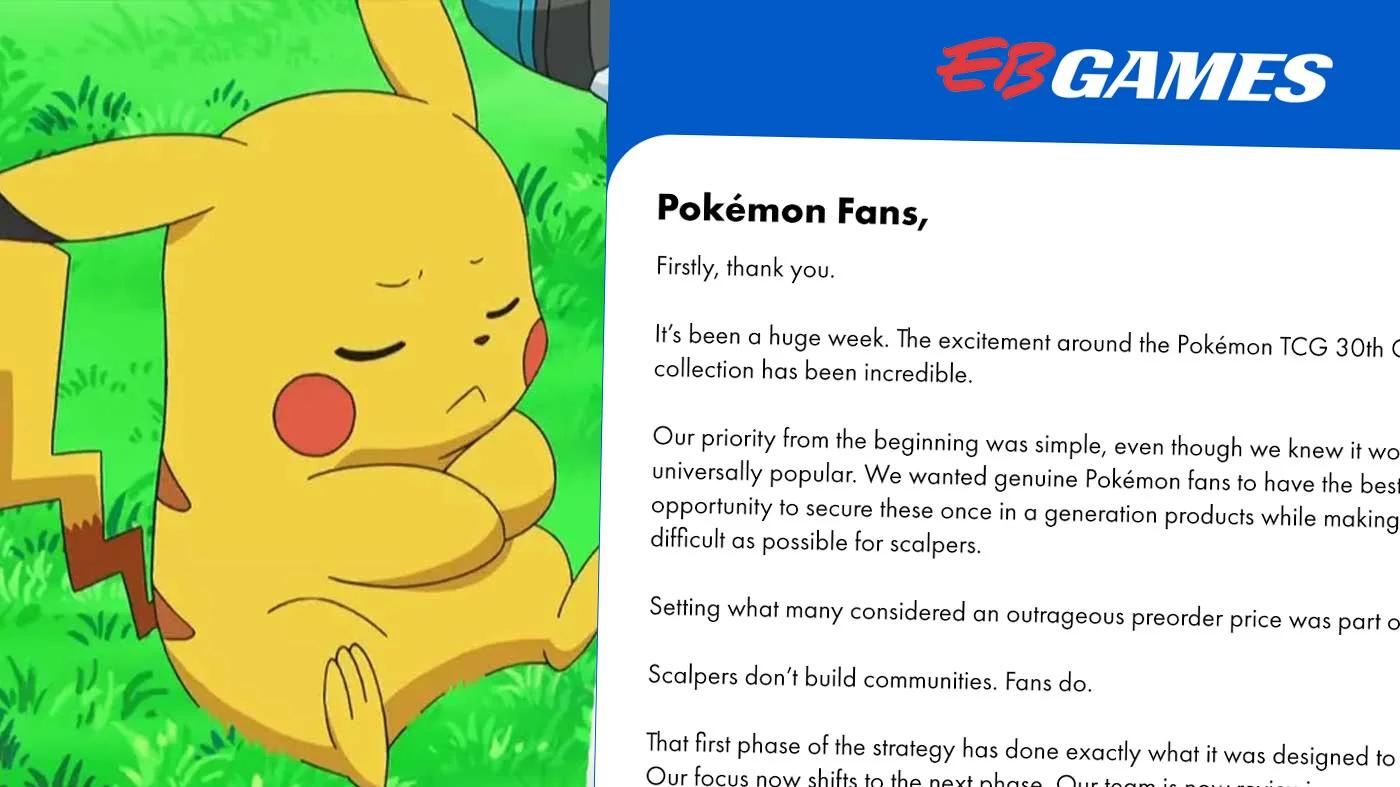EB Games Walks Back Pokemon 30th Anniversary TCG Prices, Framing Plan as Scalper Deterrence