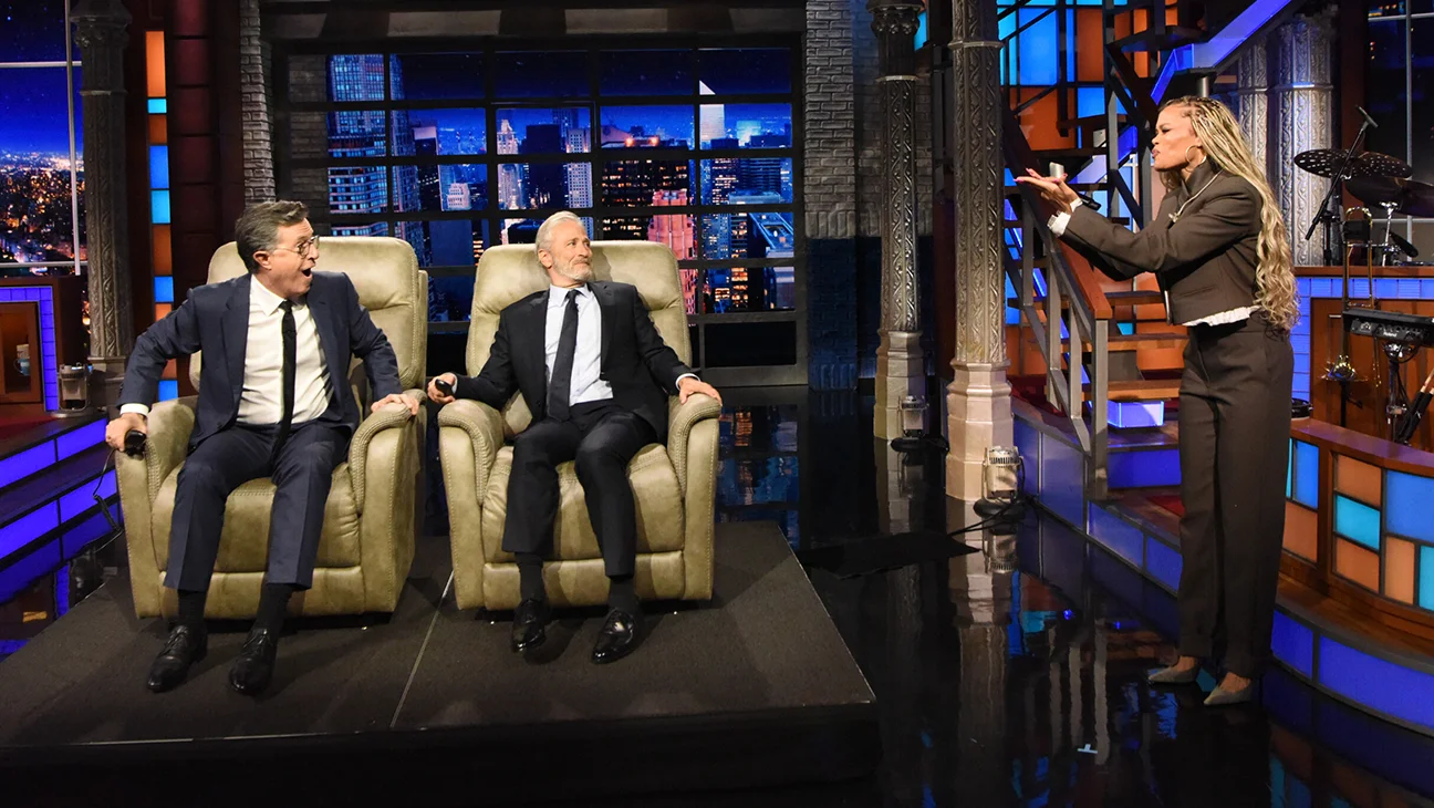 Stewart’s Recliner Tribute Elevates Colbert’s Late Show Finale with Andra Day