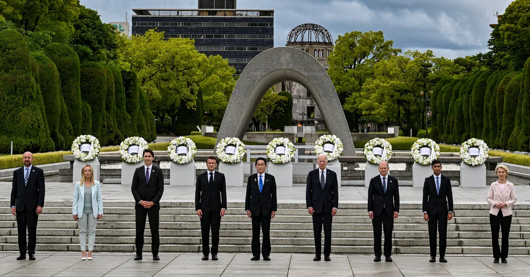 Biden Honors Hiroshima Bomb Victims in Silence.