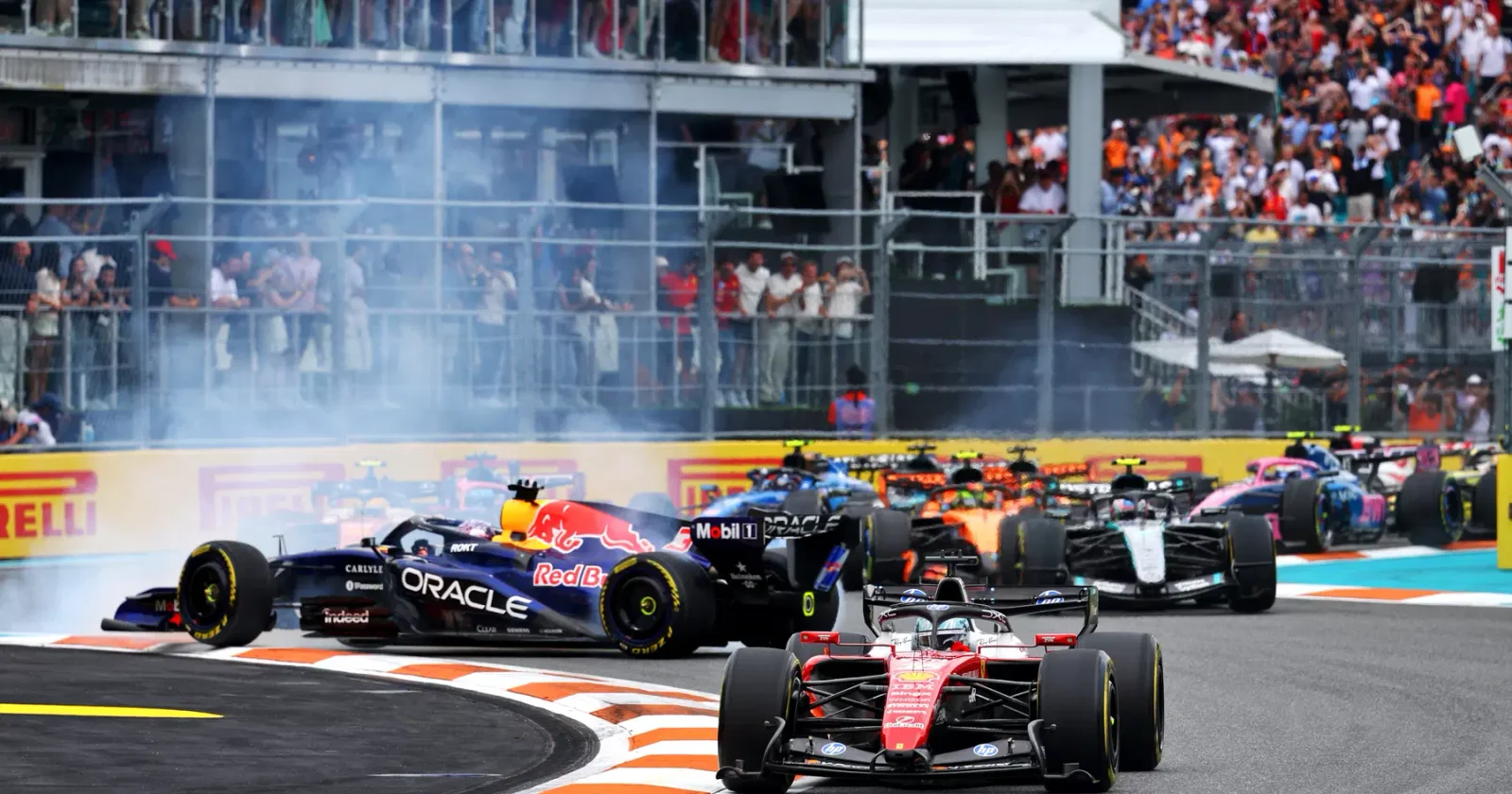 Verstappen explains Miami spin sparked by Leclerc's Turn 2 move