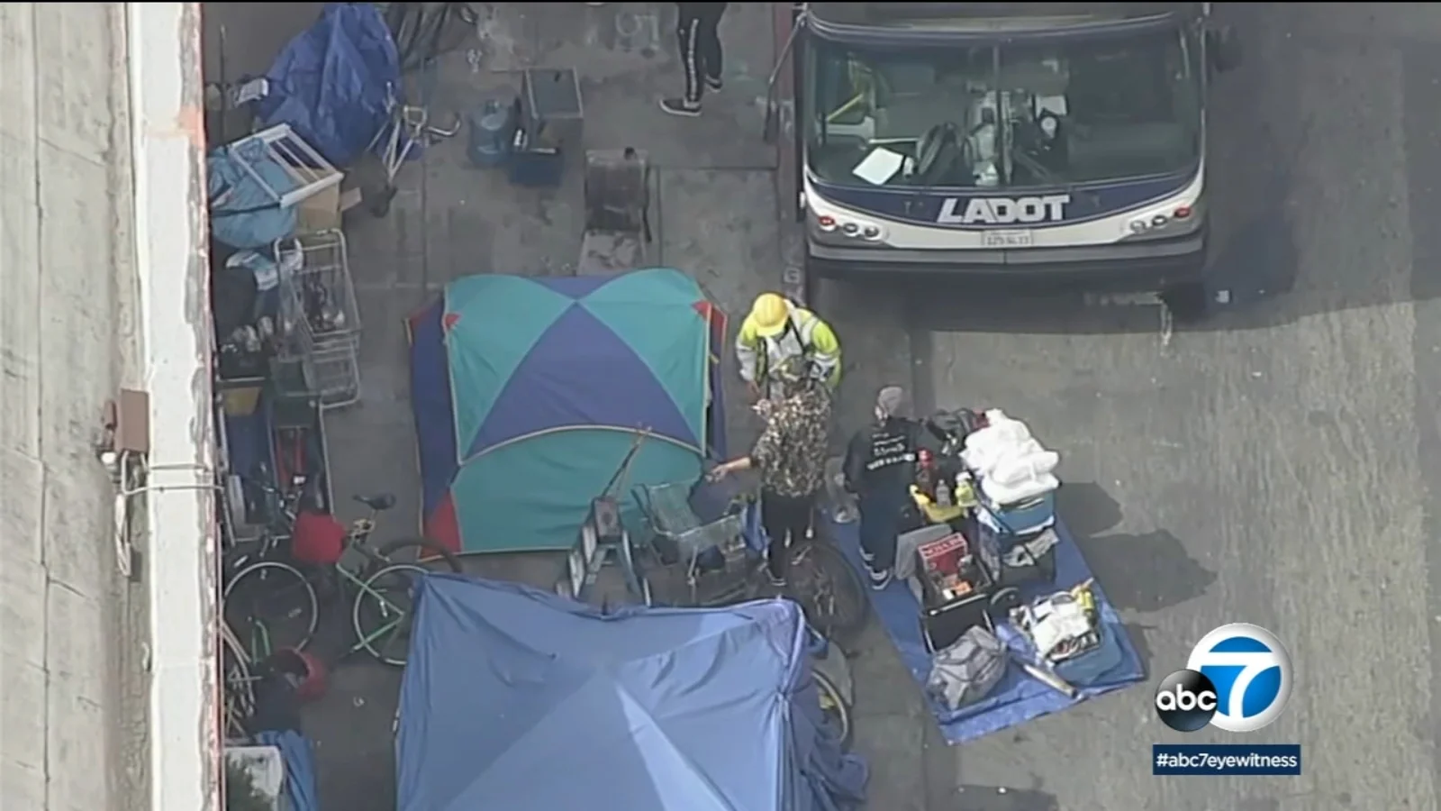 Homeless encampment cleanups in Hollywood and Venice displace dozens.