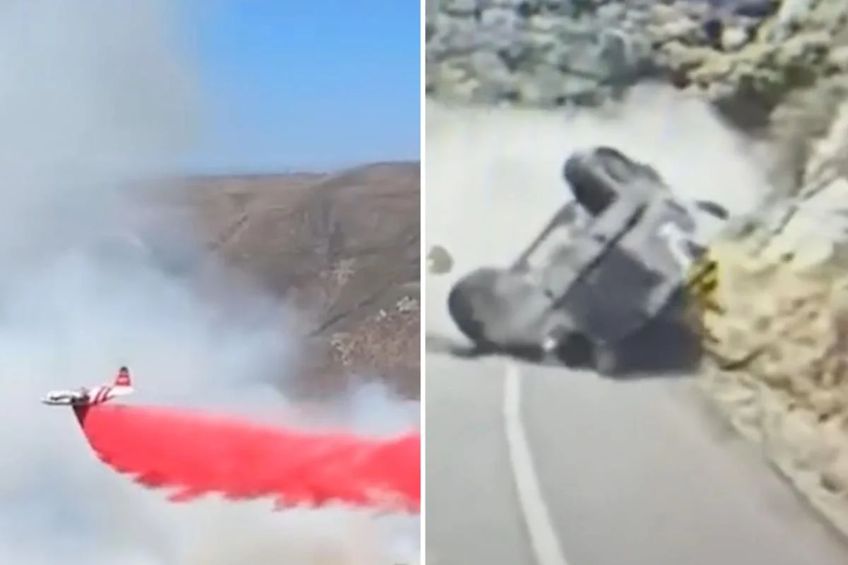 Dashcam Footage Shows Cement Truck Flip Igniting Wildfire Near Yosemite