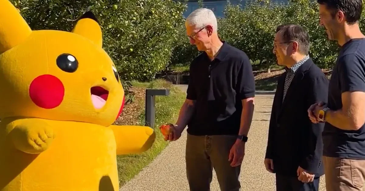 Pikachu Visits Apple Park as Cook Teases Ternus and Gaming Agenda