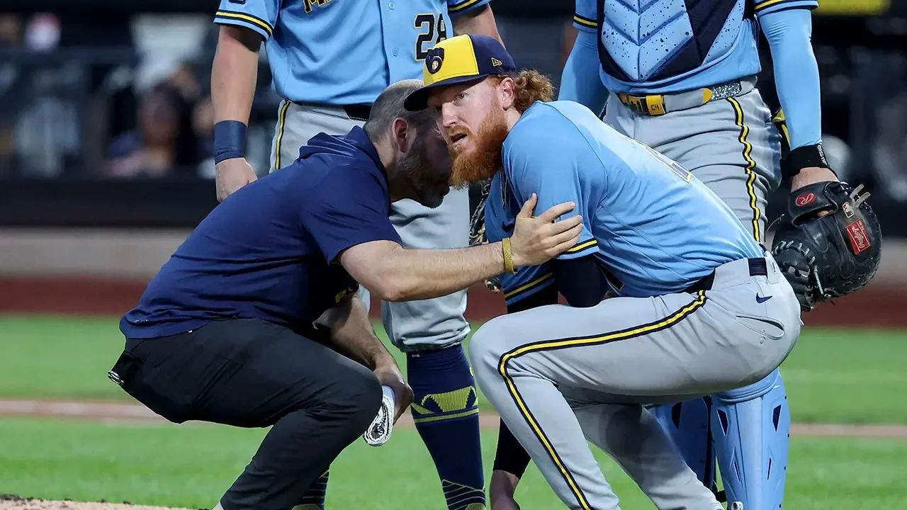 Brewers relief shortens game after 106 mph line drive injures Dustin May