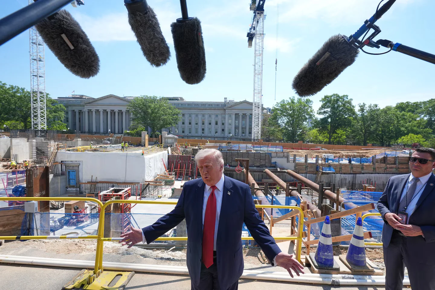 Trump Gives Journalists a Tour of Planned White House Ballroom as Funding Looms