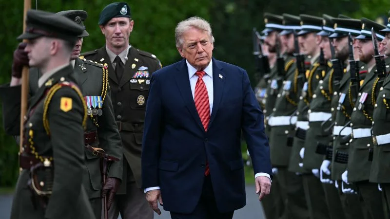 Trump lands in Ireland for talks with Dublin leaders ahead of golf event