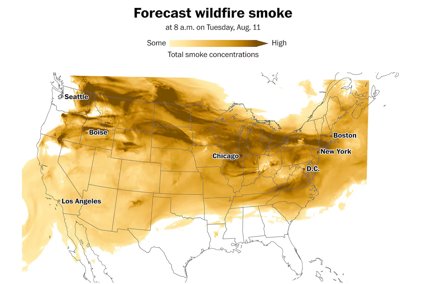 Smoke From Canadian Wildfires Blankets the U.S. Again