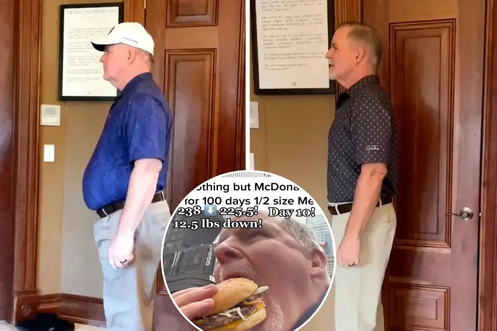 Man loses 58 pounds on 100-day McDonald's diet.