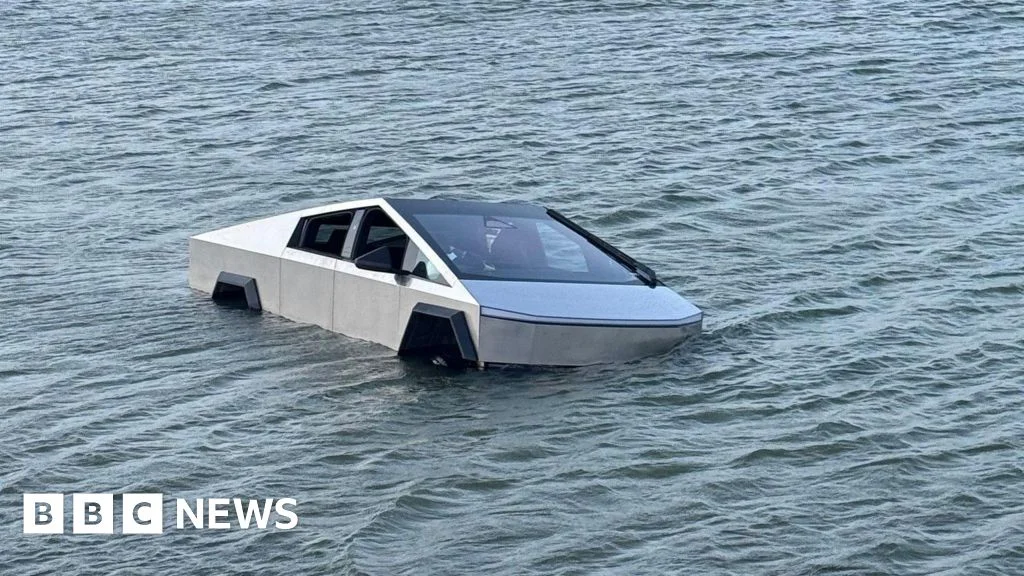 Texas man arrested after intentionally driving Tesla Cybertruck into lake to test Wade Mode