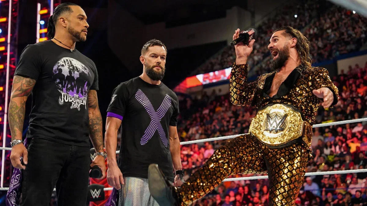 Seth Rollins retains world heavyweight title against Damian Priest in WWE Raw.