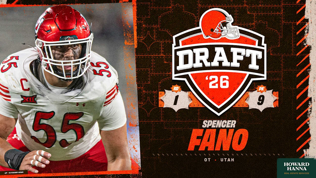 Browns add Utah OT Spencer Fano at No. 9 in 2026 NFL Draft