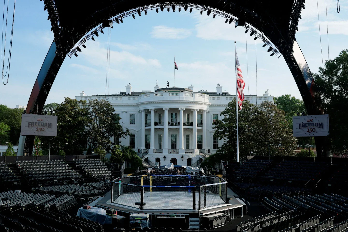 Trump stages UFC showdown on White House lawn to celebrate America’s 250th