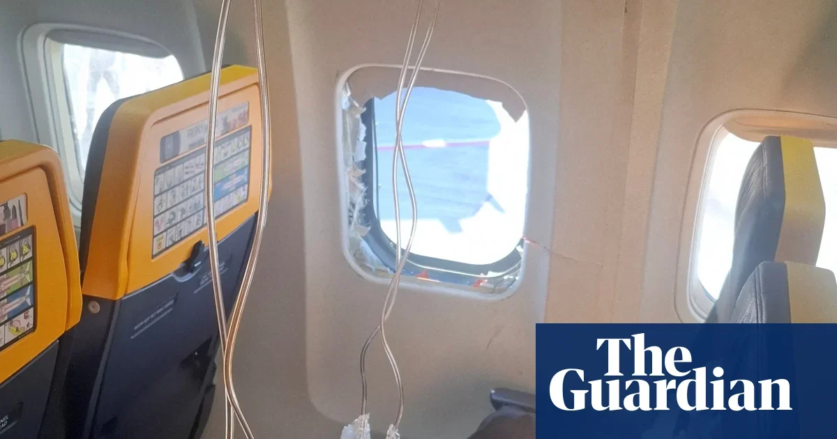 Wife’s quick grip saves husband as Ryanair window shatters mid-flight
