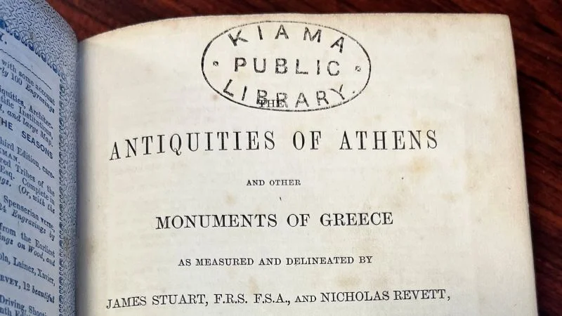 Kiama Library Receives 150-Year-Overdue Antiquities of Athens Book Found Bricked in Fireplace
