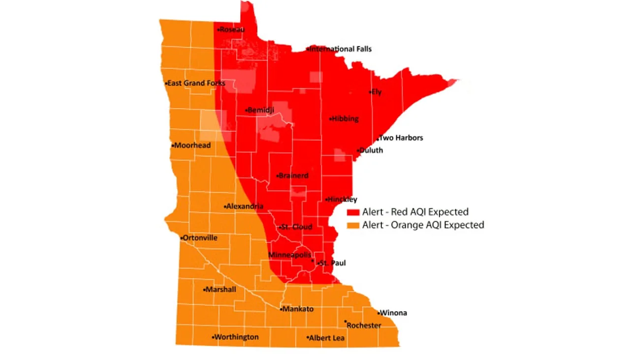 "Severe Storms and Wildfire Smoke Prompt Statewide Air Quality Alerts in Minnesota and Wisconsin"