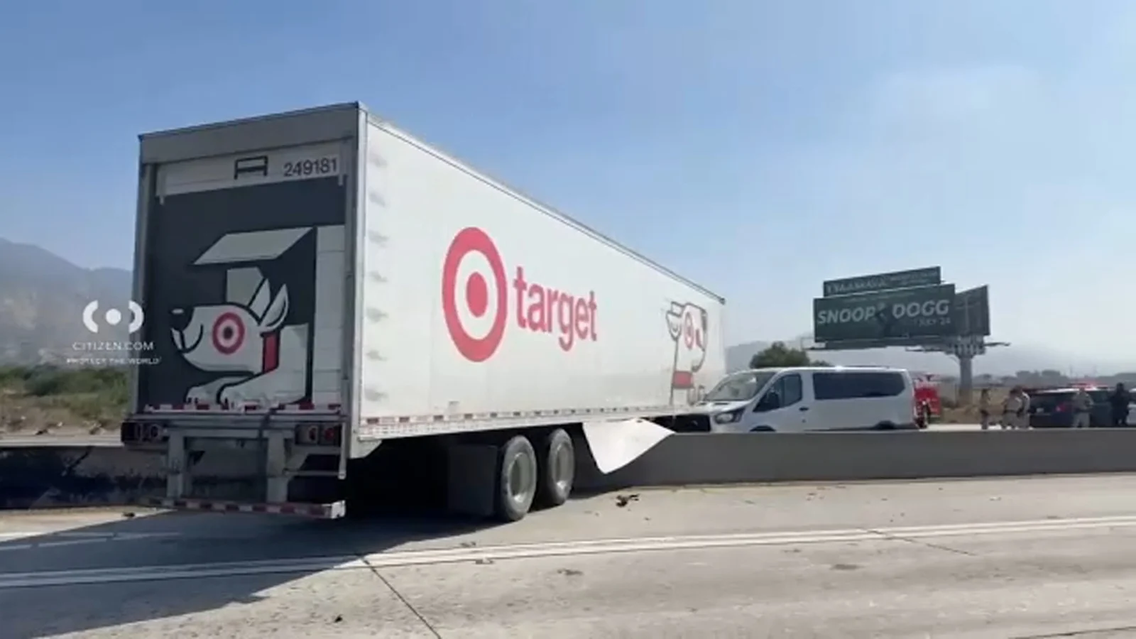 Woman killed, 32 injured after jackknifed big rig crashes on the 210 Freeway in Irwindale