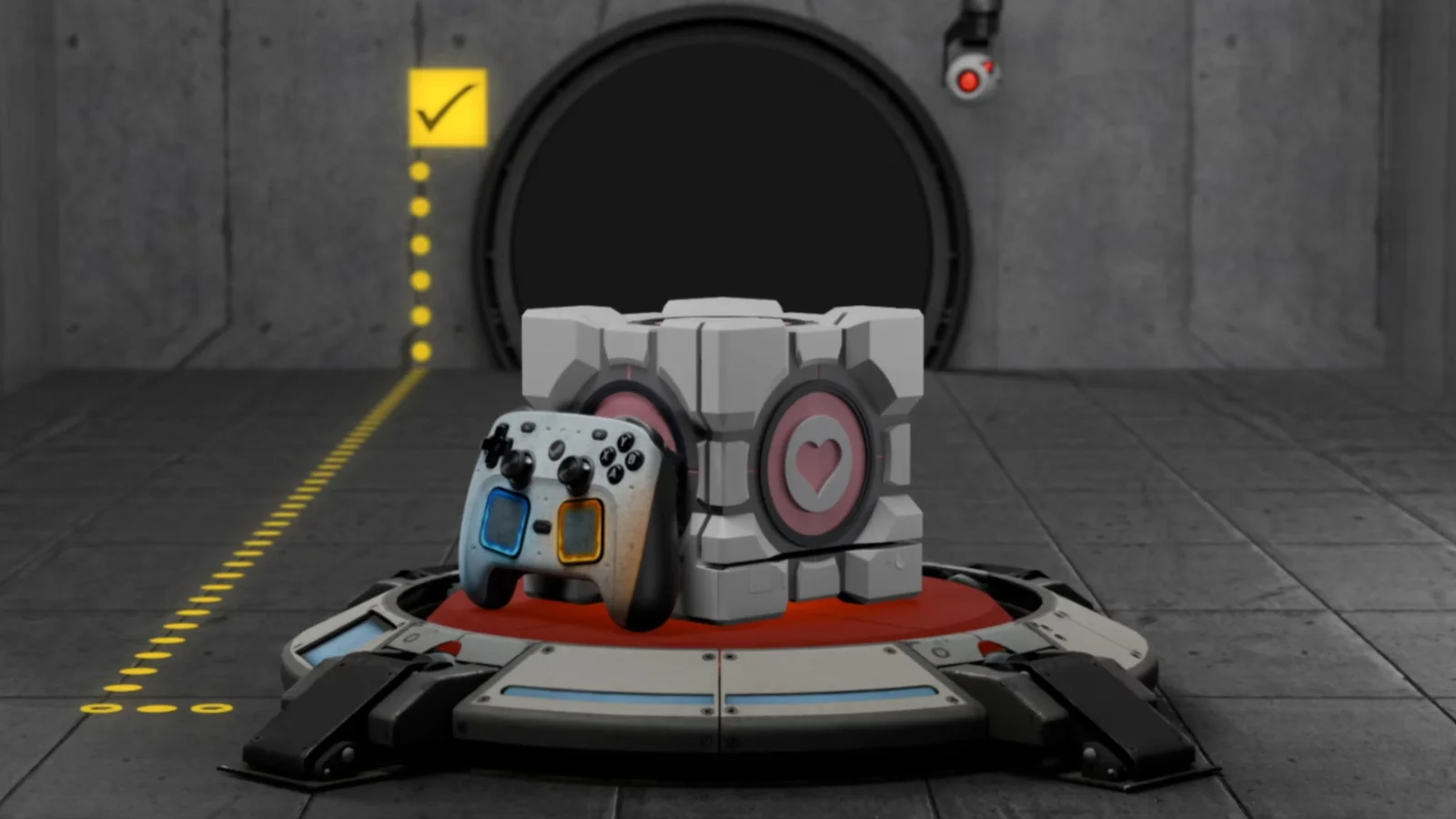 Portal-inspired Steam Machine enclosure goes up for pre-order with controller skin