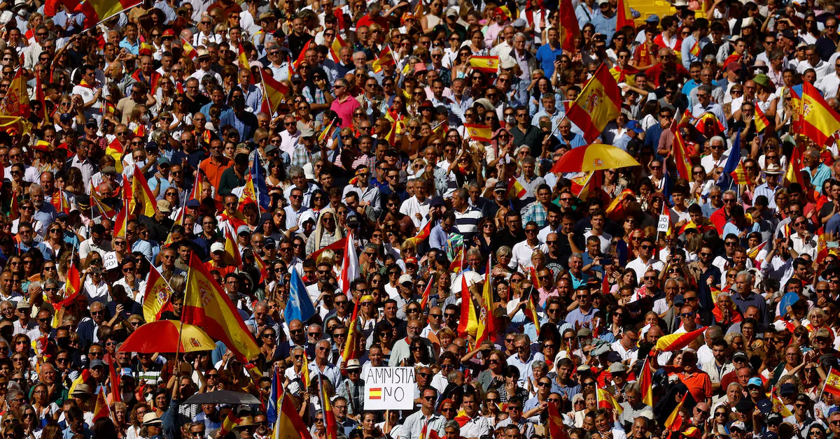 Massive Protests in Spain Against Amnesty for Catalan Separatists