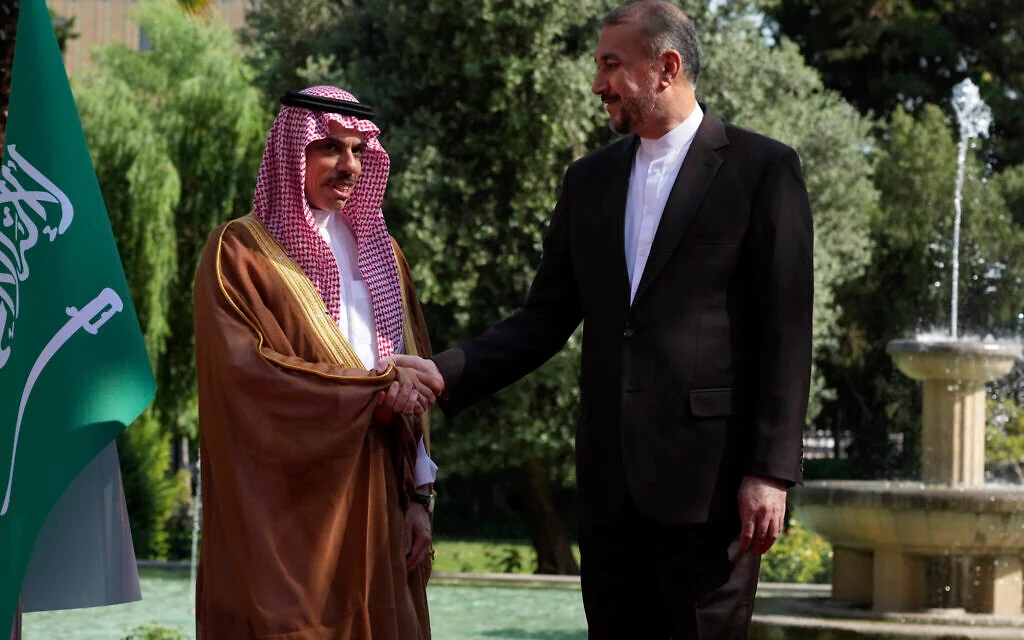 Saudi and Iran's Foreign Ministers Meet in Tehran to Discuss Diplomatic Relations.