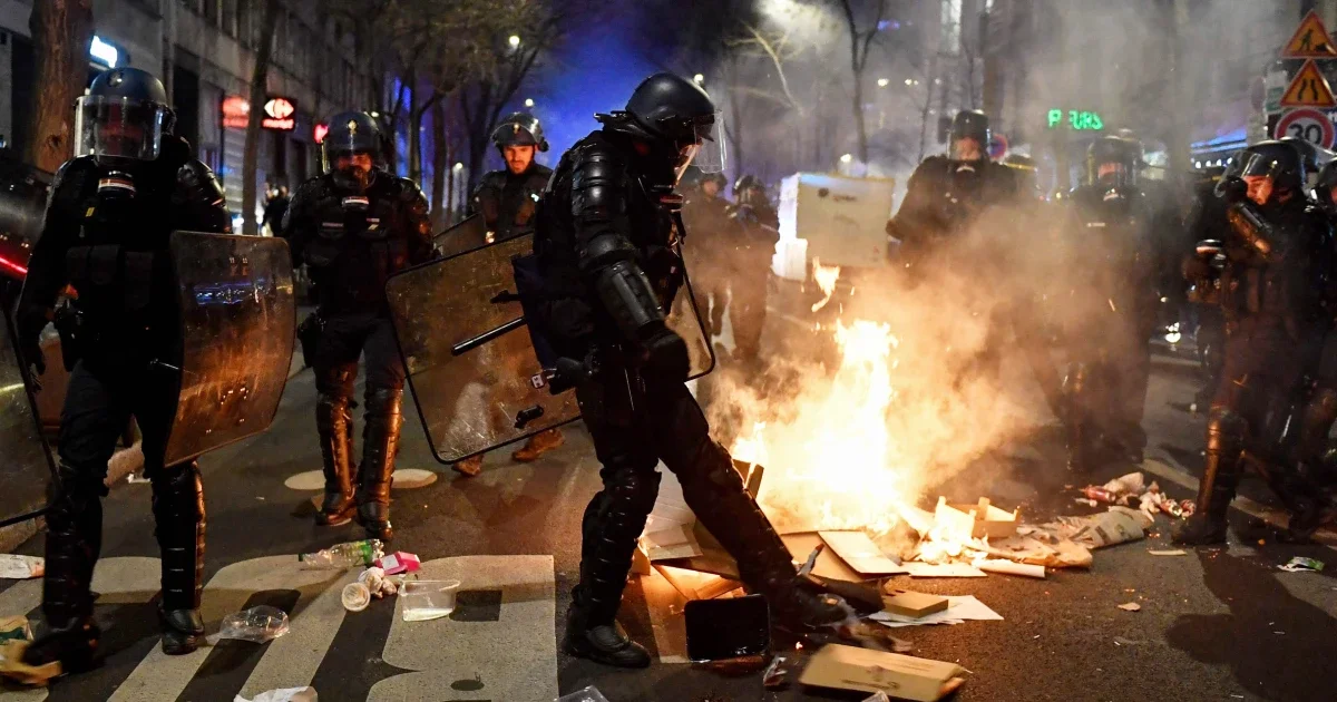 "Protests in Paris over Macron's pension reform spark clashes with police"