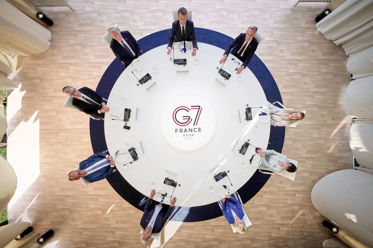 Drone snap at G7 shows Trump among grinning leaders, sparking chatter
