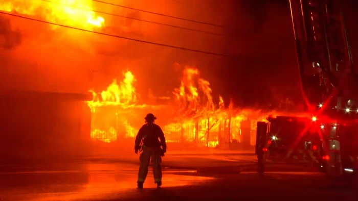 Massive Blaze Engulfs Discount Store Near City Center