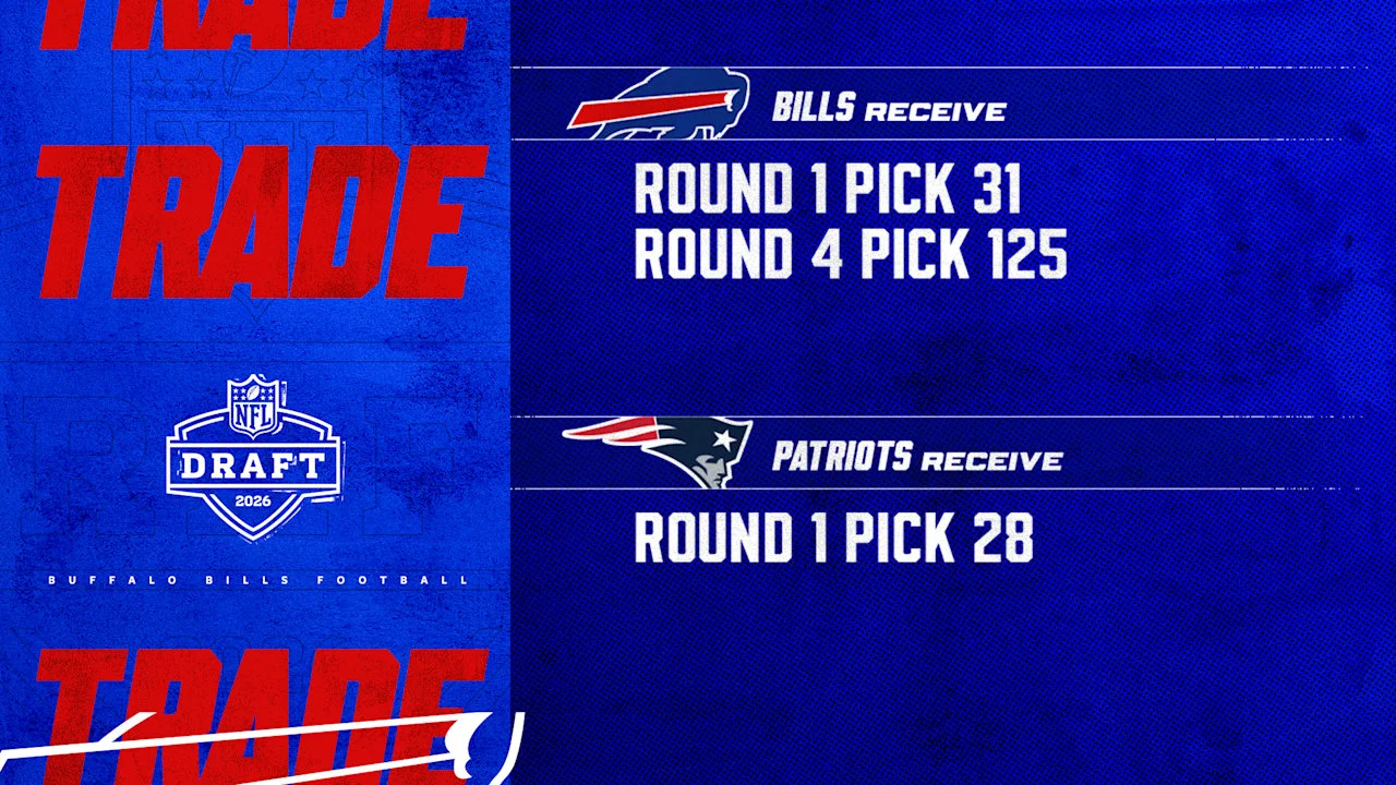 Bills move No. 28 to Patriots, grab Nos. 31 and 125 in 2026 draft